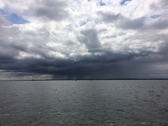 Noch bedrohlichere Wolken, aber der Regen hat uns immer nur gestreift