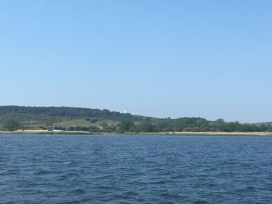 Der Leuchtturm vom Dornbusch in Sicht