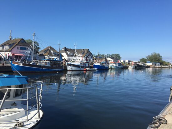 Fischerboote in Vitte im Hafen