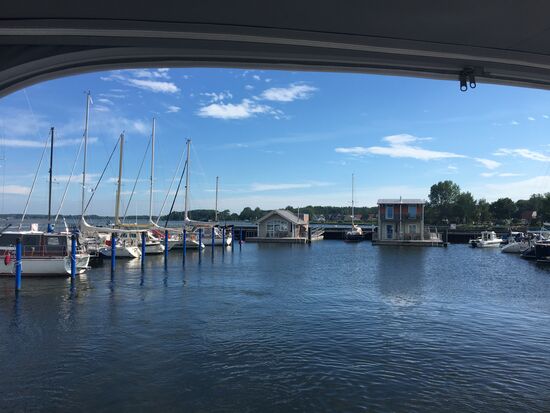 Rückblick auf den wunderschönen Hafen von Wiek