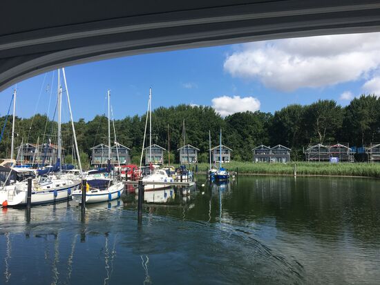 Rückblick zurück auf Gustow/Drigge Hafen