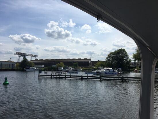 Blick zurück auf Hafen Oderberg