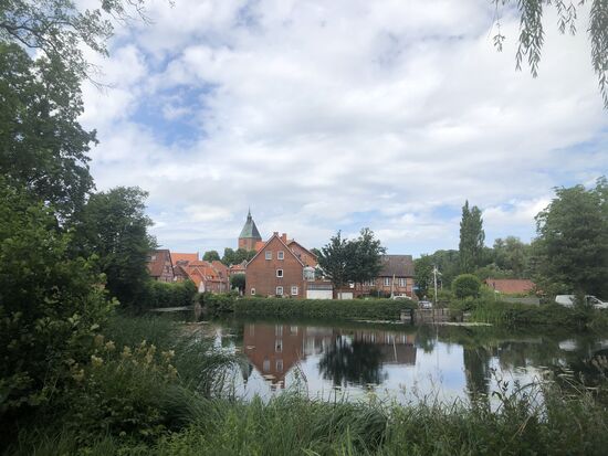 Blick auf Mölln über den Mühlensee