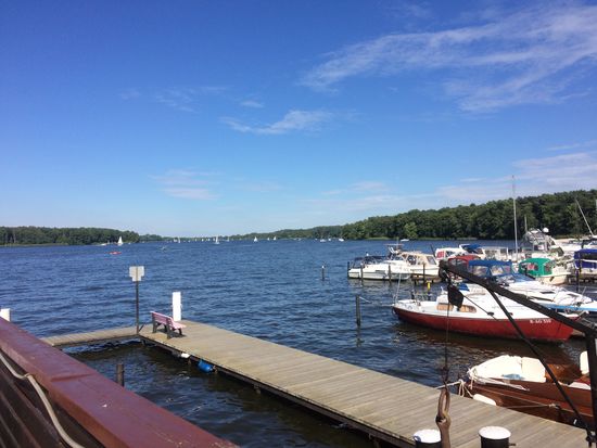 Blick beim Essen - es war ein wunderschöner Sommertag