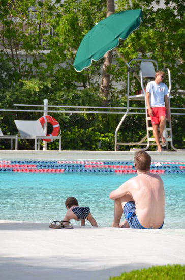 im Aquatic Center mit Papa..