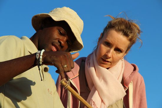 Ganz entzückend, das kleine Spinnentier, die "Dancing white lady" (oder so ähnlich).