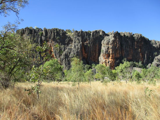 Ausblick auf Windjana Gorge bei unserer Ankunft am Campground