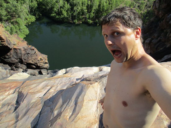 Hier geht es sehr weit hinunter...