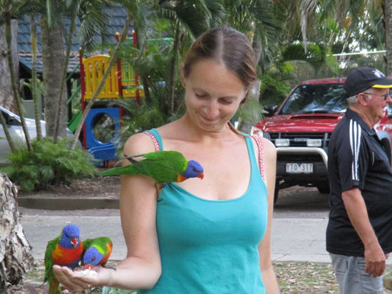 Man beachte den Gesichts...