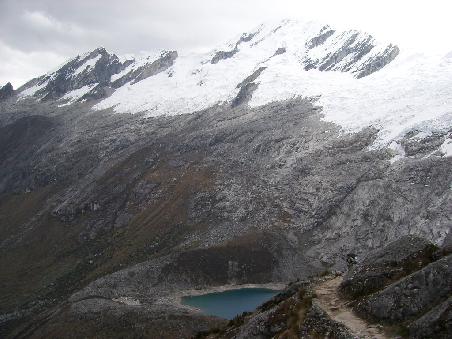 Vorbei an Gletscherseen in Richtug Tal