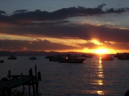 Sonnenuntergang ueberm Titikakasee