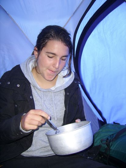 Jenny beim Fruehstueck am naechsten Morgen