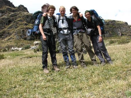 Die Gruppe: Johannes, Jonas, ich, Tobi (v.l.n.r.)
