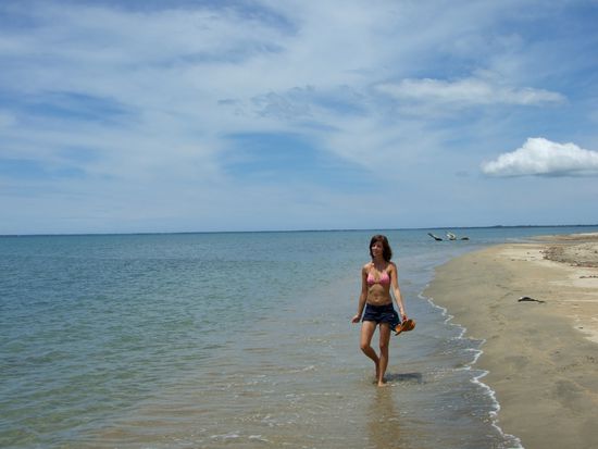 Am Strand schlendern