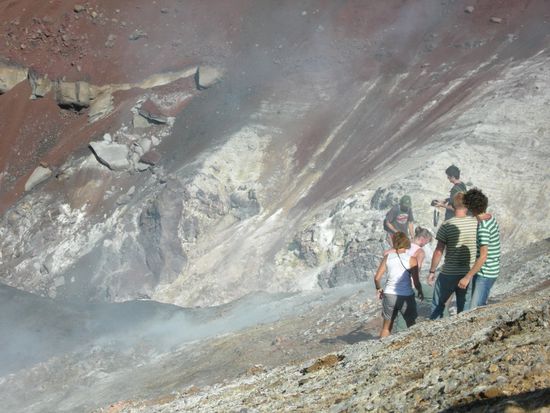 Beissender Schwefeldampf