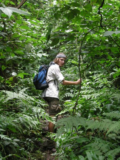 Das ist schon auf dem richtigen Trail -zuvor ging es durch den Busch..
