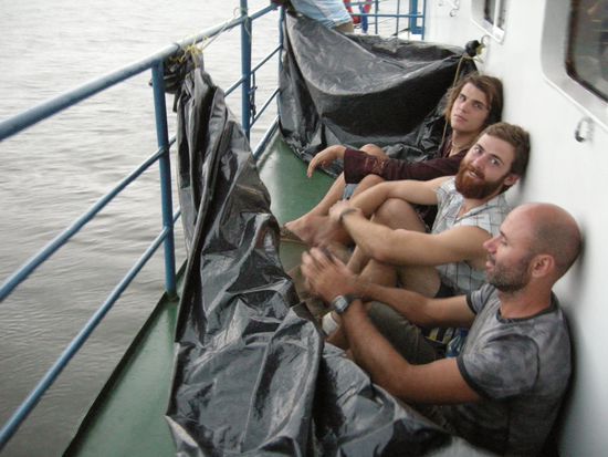 Barry, Ryan und ich auf Deck