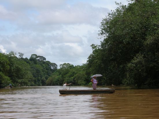 Das Braun des Flusses und das Gruen des Waldes bieten eine willkommende Abwechslung des bisher Gesehenen in Mittelamerika