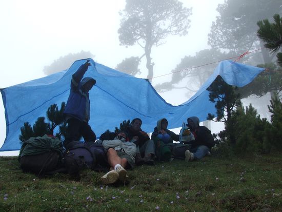 Mittagspause im Regen