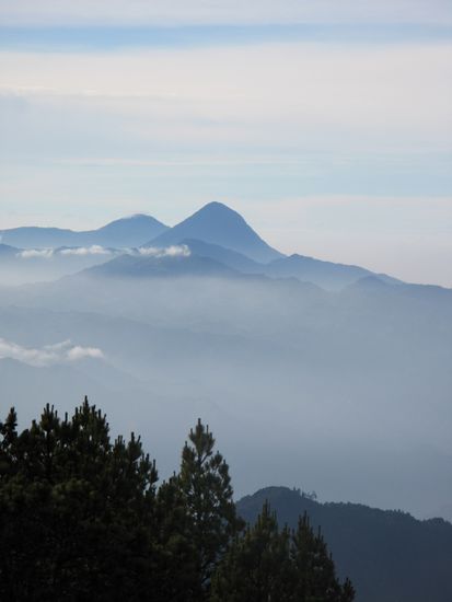 Kurz vor Sonnenuntergang vom Lager aus