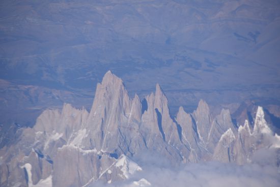 Großartiger Blick auf dem Flug auf das Torres del Paine Massif