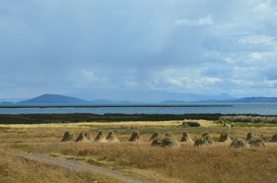 Hier ist die Heuernte im April