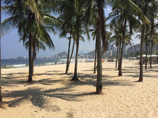 So  hatte ich es mir immer vorgestellt. Palmen an weißem Strand. Wir sind überrascht, wie wenig heute los ist