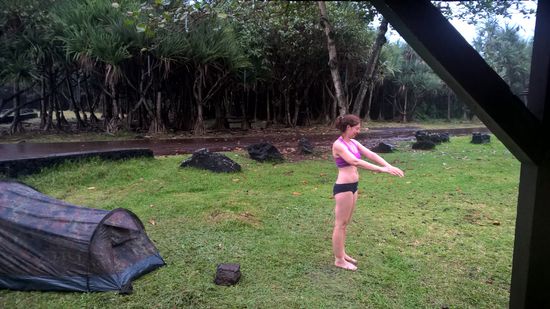 Da es regnete, konnte sogar geduscht werden.