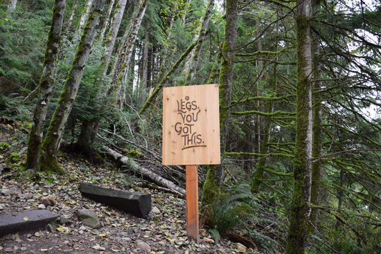 Aufmunterung zu Beginn des Grouse Grind