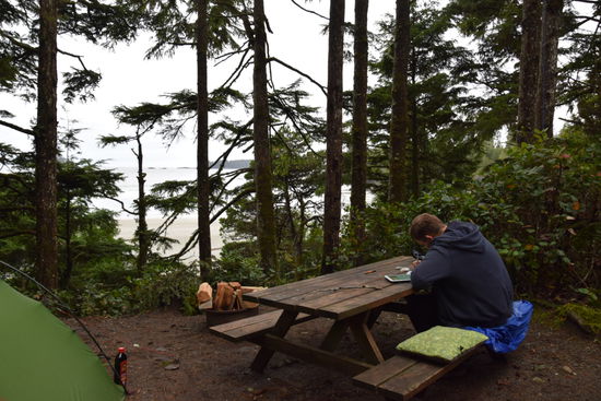 Ebenfalls am McKenzie Beach unser traumhafter Zeltplatz