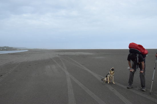 Der Weg verlief größtenteils am breiten Strand entlang
