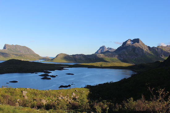 Und so sah dann der Rückweg von Kvalvik nach Fredvang am späten Abend aus