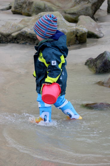 Diese Hose war Gold wert. Kein Wasser konnte in die Stiefel laufen.