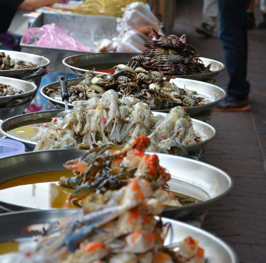 Diverse Meeresfrüchte in Chinatown