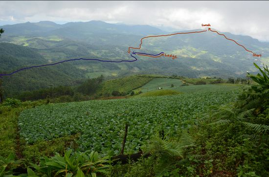 Unsere Route. 
Rot = 1.Tag , Blau = 2.Tag