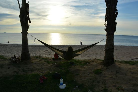 Sonnenuntergang am unbenannten Strand