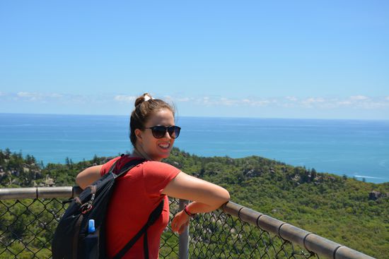 Die Aussicht und den Wind genießen .