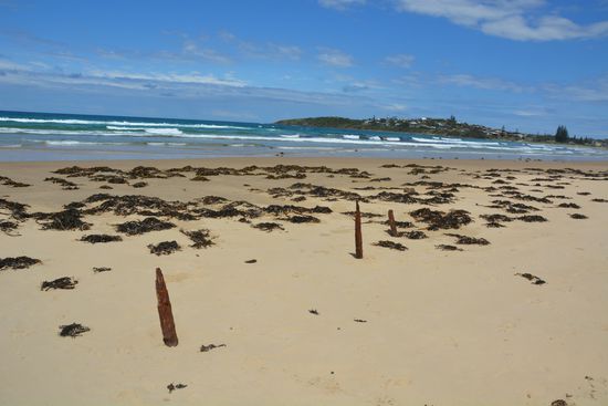 Reste des Wracks in Woolgoolga 