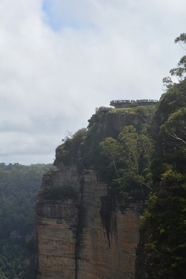 Blick auf die Three Sisters Lookout Plattform