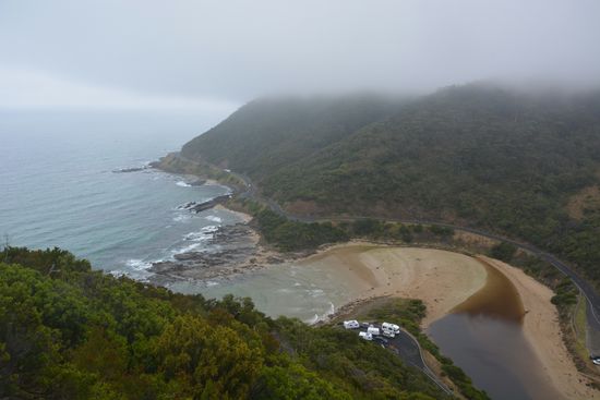 Teddys lookout - man beachte die dicke Wolkendecke oben Bild