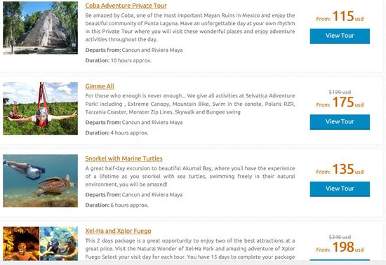 Die Ausflüge von Cancun aus sind alle nicht nach unserem Geschmack