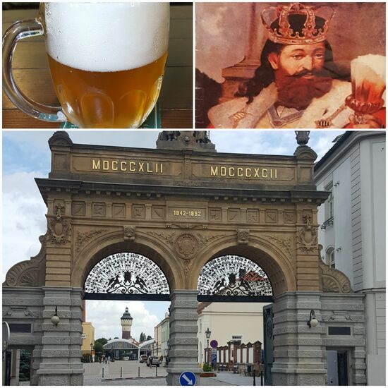 Am Abend meldete sich dann noch ein Gastgeber aus Pilsen. So fahre ich nur die 1,5 km zu ihm und stelle mein Gepäck ein. Dann geht es zu Fuß in die Stadt. Bierliebhaber erkennen sicher das Wahrzeichen und das kleine Pils ist beim Museumseintritt von 3,90€ inklusive. Getrunken habe ich es auf Gambrinus, den legendären König, der als Erfinder des Bierbrauens angesehen wird.