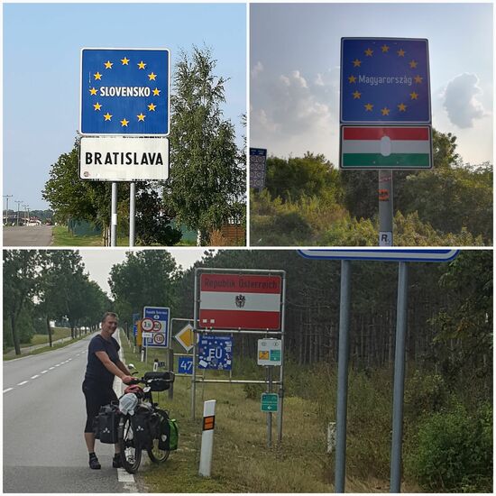 Heute legen wir 103km zurück und fahren in drei Ländern.