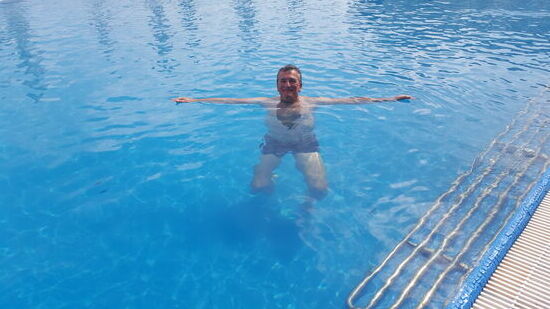 38°C Wassertemperatur lassen uns gut erholt die nächsten Kilometer angehen.