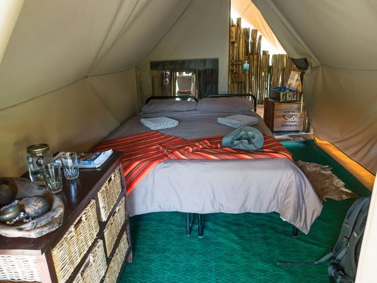 Der Wohnraum unseres Zeltes