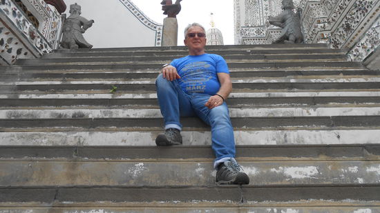 Ausruhen nach vielen Stufen auf und ab.