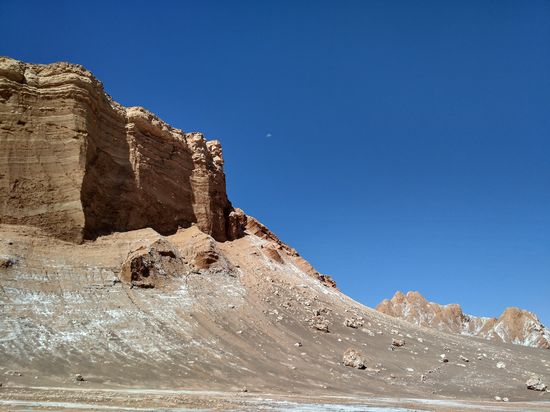 Valle de la Luna: der weiße Punkt ist der MOND!!