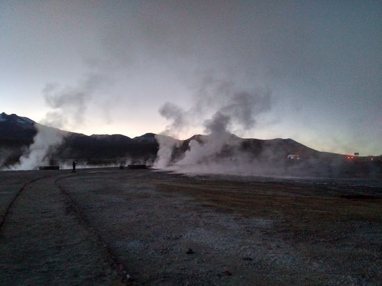 Und so sieht es dann bei minus 10 Grad in der Morgendämmerung aus.