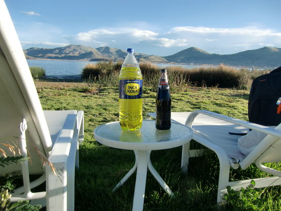 Gibt es bei uns nicht. Inca Kola und dunkles Cusquena Bier.