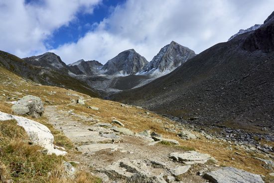 Aussicht zurück Richtung Eisjöchl, von der "leichteren" Seite.